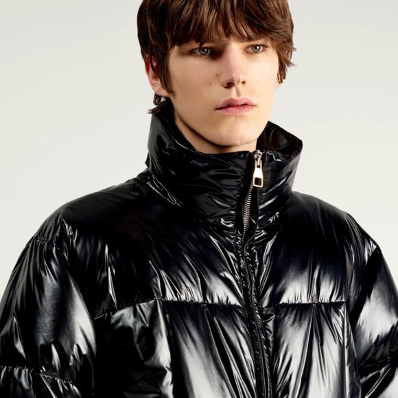 Dunhill Goose Feather Down Puffer Jacket Winter Coat Glossy Puff Waterproof Warm - Picture 6 of 16
